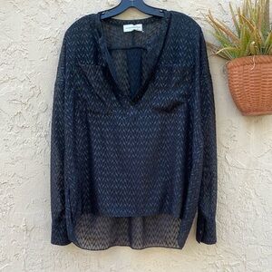 Gorgeous Faith Connexion Sheer Black Patterned Top